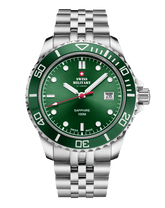 Swiss Military Schweizer Herren-Sportuhr, grüner Stahl - SM34109.03